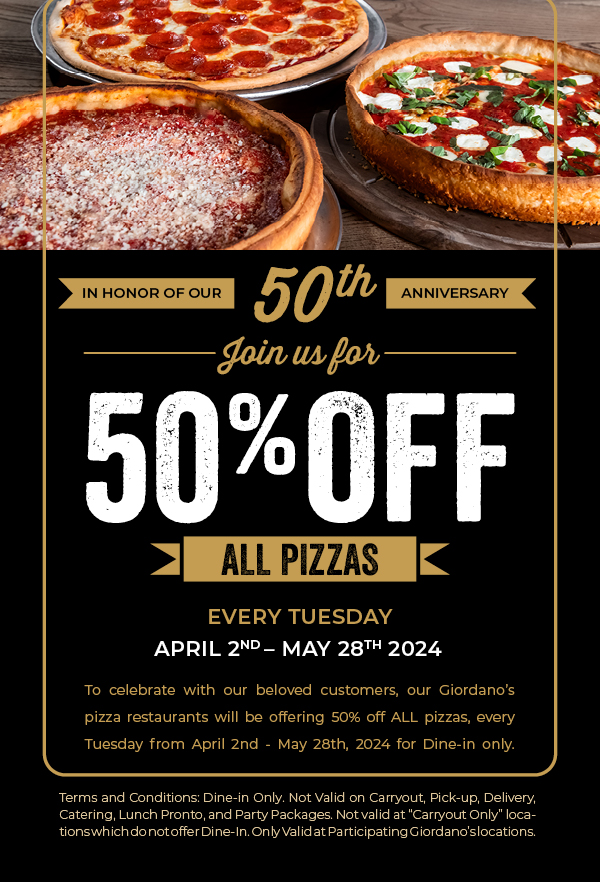 Giordano's 50% Anniversary