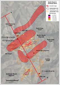 Figure 1: Rattlesnake Hills Gold Project Drill Targets in Plan View Map