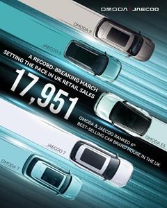 OMODA&JAECOO UK Registered 17,951 Cars in March – A Record-Breaking Start to Spring 2026