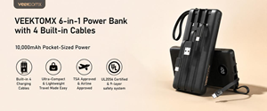 VEEKTOMX VT101 Portable Charger Becomes a Popular Travel Essential with Built-in Cables and Fast Charging Design