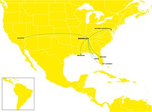 Spirit Airlines Nashville Route Map