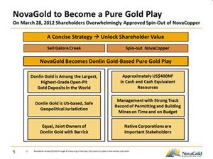 Keeping Promises 2012 to present: NOVAGOLD to Become a Pure Gold Play