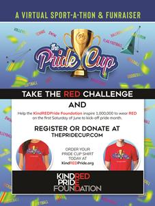 Advertisement for KindRED Pride Foundation's Virtual Sport-A-Thon and FunRaiser