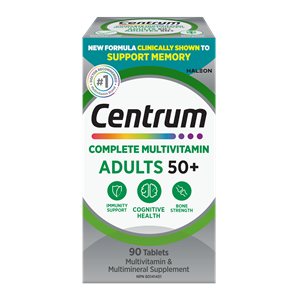 Centrum Launches Newly Reformulated Adults 50+ Complete Multivitamin with Clinically Shown Cognitive Benefits