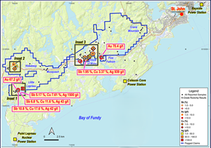 A.I.S. Resources Signs Earn-In Agreement with Riversgold on the New Copper/Gold/Antimony Discovery at Saint John, New Brunswick
