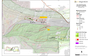 Figure 2: Plan Map of Priority Drill Targets in the West Block of the Pen Gold Project
