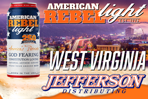 American Rebel Holdings, Inc. (NASDAQ: AREB) announces a partnership with Jefferson Distributing to launch American Rebel Light Beer in West Virginia’s Eastern Panhandle, expanding distribution across Jefferson, Morgan and Berkeley Counties