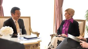 James Liang meets with Croatian President Kitarovic