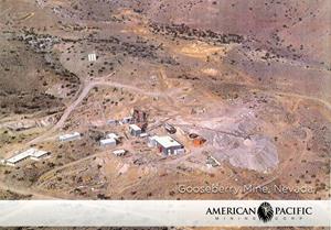 American Pacific Mining Acquires Gooseberry Mine, Nevada USA