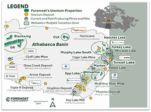 Foremost Clean Energy Announces Positive Radon Survey Results on its Wolverine Uranium Property, Athabasca Basin, Saskatchewan