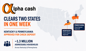 Alpha Cash Clears Two States in One Week: Kentucky and Pennsylvania Approved for Check Deposit