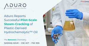Aduro Clean Technologies Reports Successful Pilot-Scale Steam-Cracking of Plastic-Derived Hydrochemolytic™ Oil
