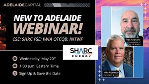 SHARC Energy Announces Upcoming Investor Webinar with Adelaide Capital