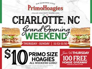 PrimoHoagies Brings Taste of Philly and Free Hoagies To Charlotte, NC With Grand Opening 