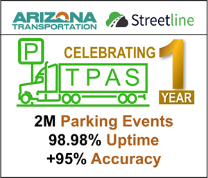 Streetline Celebrates One-Year Anniversary of its Arizona DOT Smart Truck Parking Deployment Along the I-10 Corridor