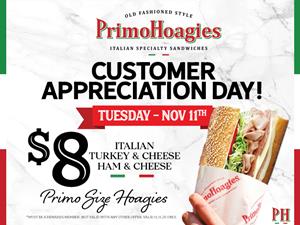 PrimoHoagies Celebrates Three Years as Best Sandwich Shop in America