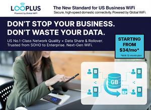 Multi-Carrier Business WiFi with Shared Data Pooling and Smart Rollover Launches in the U.S. Under the Brand "LOOPLUS"