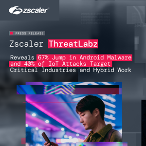 Zscaler ThreatLabz Reveals 67% Jump in Android Malware and 40% of IoT Attacks Target Critical Industries and Hybrid Work