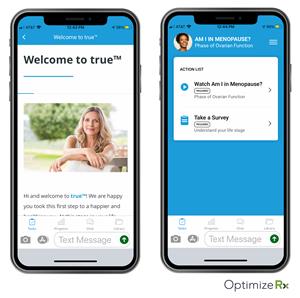 True Women’s Health App powered by OptimizeRx’s RMDY digital health tools.