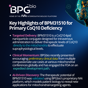 BPGbio Receives FDA Orphan Drug Designation for BPM31510 for the Treatment of Primary CoQ10 Deficiency