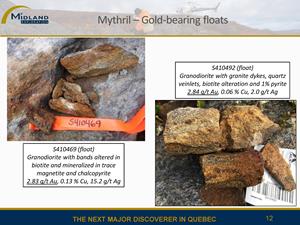 Photos of gold-bearing floats at Mythril