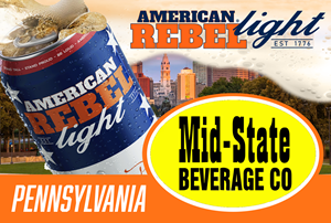 American Rebel Holdings, Inc. (NASDAQ: AREB) Secures Third Pennsylvania Distributor as Mid-State Beverage Company Supercharges White-Hot American Rebel Light Beer National Distribution Rollout