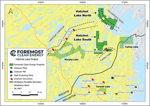 Foremost Clean Energy Intersects High-Grade Unconformity Mineralization at Hatchet Lake South Project with 1.4m of 1.0% eU3O8 within 4.6m of 0.34% eU3O8