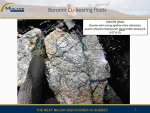 Cu-bearing floats at the Boromir float field - 2