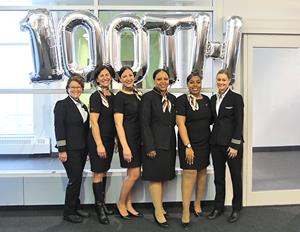 Sunwing celebrates International Women’s Day with the airline’s 100th all-female-operated flight