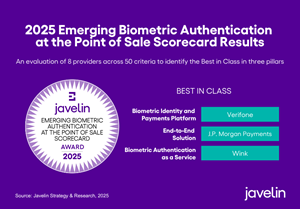Verifone, J.P. Morgan Payments, and Wink Each Recognized as Best In Class in Javelin Strategy & Research’s 2025 Emerging Biometric Authentication at the Point of Sale Scorecard 