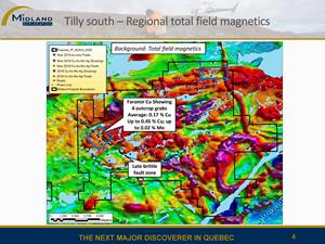 Tilly South Claim Block - Regional total field magnetics