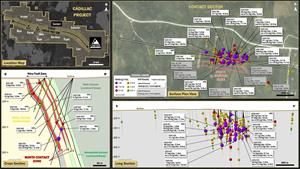 Cartier Cuts 16.2 g/t Au over 3.5 m included in 5.9 g/t Au over 11.0 m at Contact (Cadillac); Extends Multiple High-Grade Gold Zones Near Surface