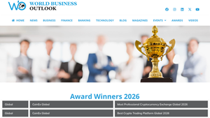CoinEx Wins Two Global Awards at World Business Outlook Awards 2026