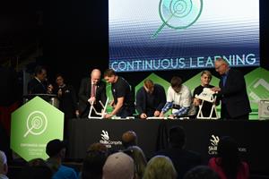 Skills Canada partners and alumni officially launch the 25th Skills Canada National Competition at the Halifax Exhibition Centre, in Halifax.