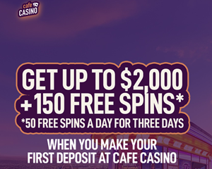 Free Spins No Deposit Bonus 2026 Up to $2000 + 150 Free Spins Introduced by Cafe Casino