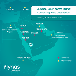 flynas Launches New Abha Operations Base in Cooperation with the Cluster2 Company and the Aseer Development Authority, Starting March 29th