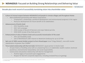 A decade-plus track record of NOVAGOLD successfully translating vision into shareholder value